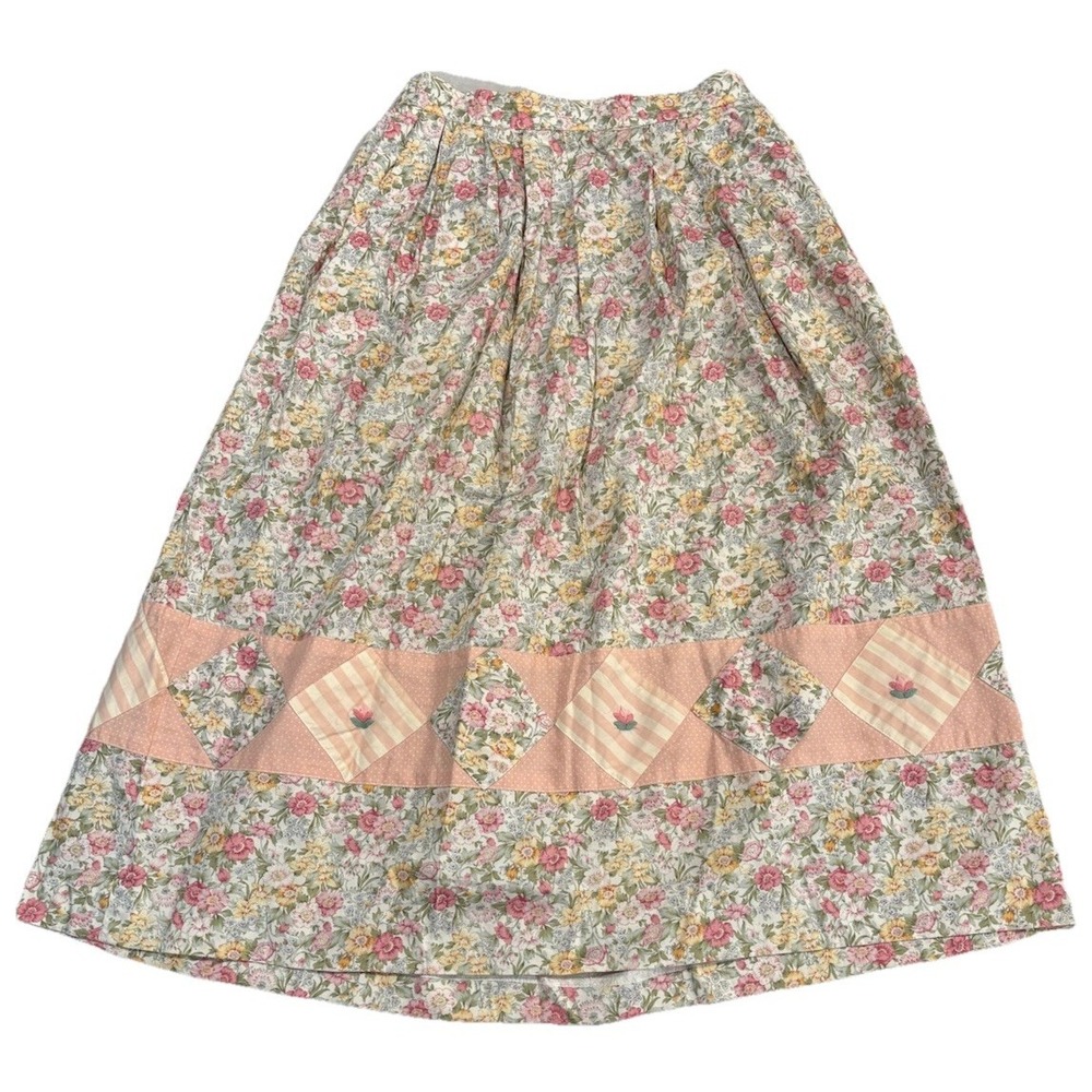 VTG Susan Bristol Patchwork Floral Maxi Skirt 12 Fits M Cottagecore Prairie Boho